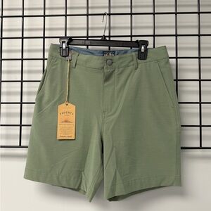 Faherty Men's Olive Flat Front Shorts